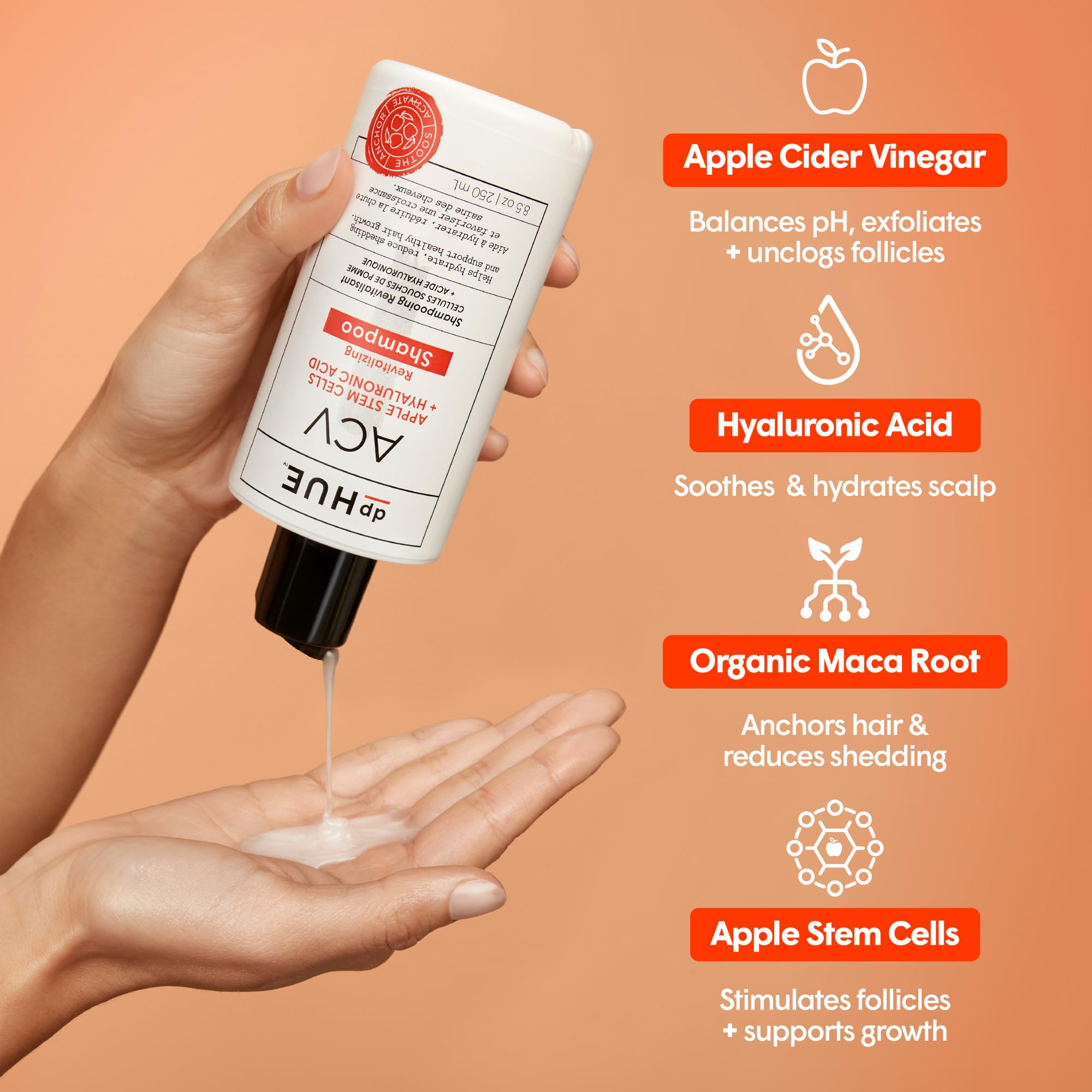 dpHUE ACV Revitalizing Shampoo - 8.5 oz - Helps Support Healthy Hair Growth - With Apple Cider Vinegar & Hyaluronic Acid - Vegan & Color Safe